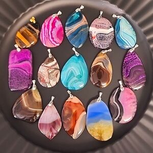 Brazilian agates with clasp.